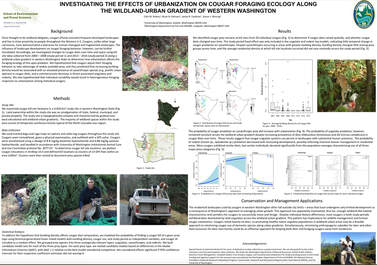 Poster on urban cougars presented by Clint Robins